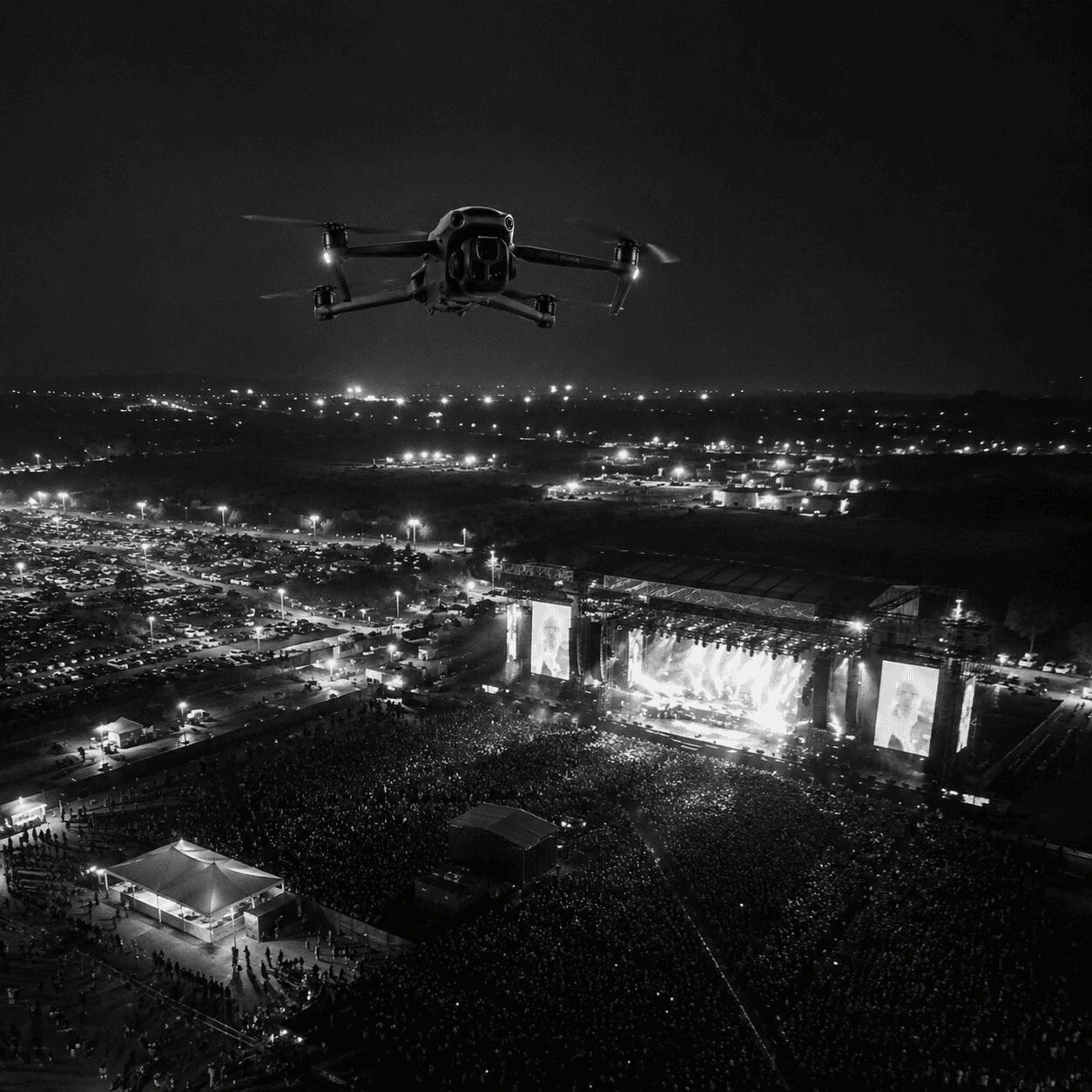 Dron profesional en producción audiovisual