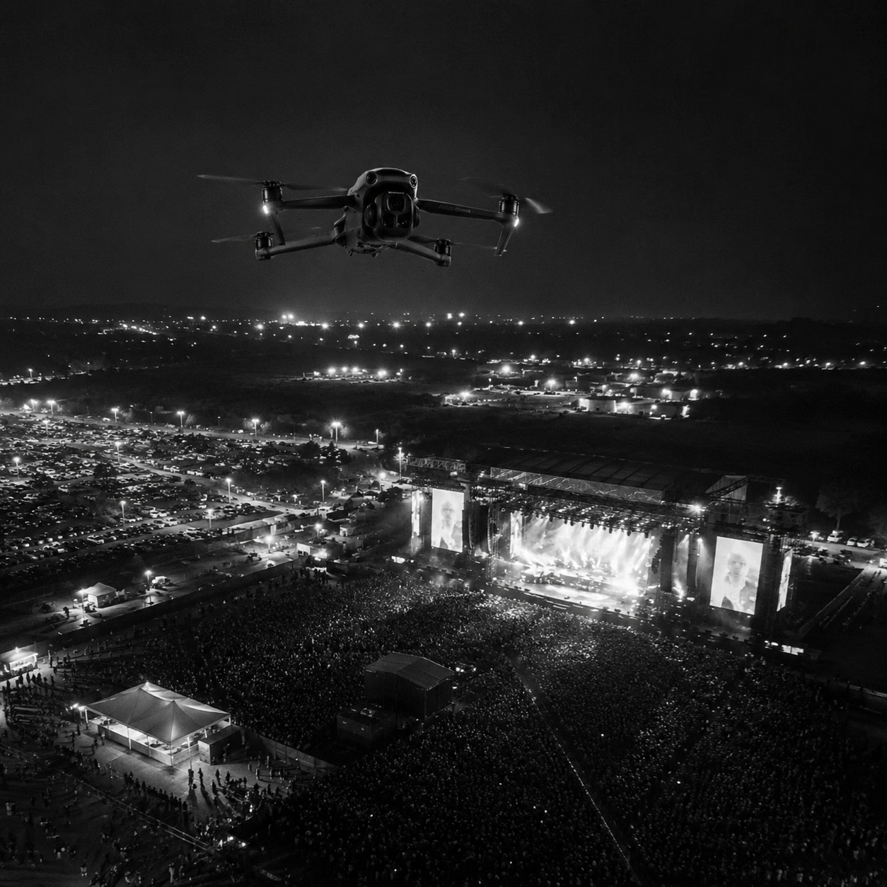 Dron profesional en producción audiovisual