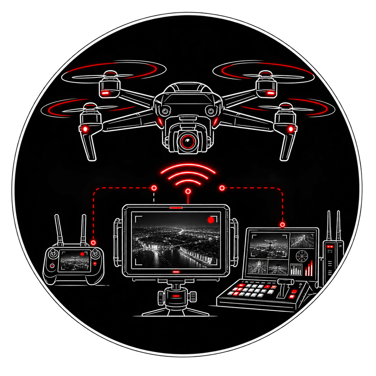 Icono de dron profesional para producciones audiovisuales