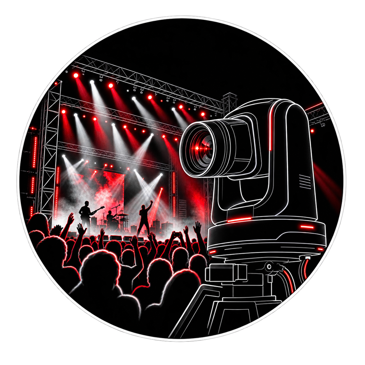 Icono de cámara PTZ profesional para producciones audiovisuales