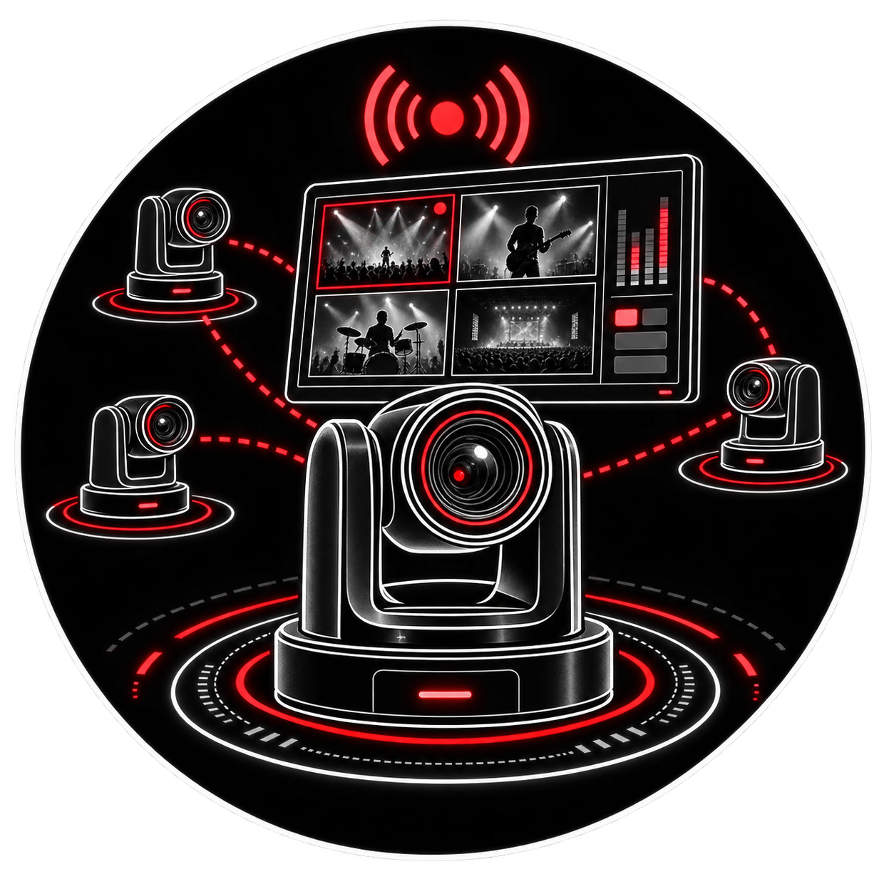 Icono de cámara PTZ profesional para producciones audiovisuales