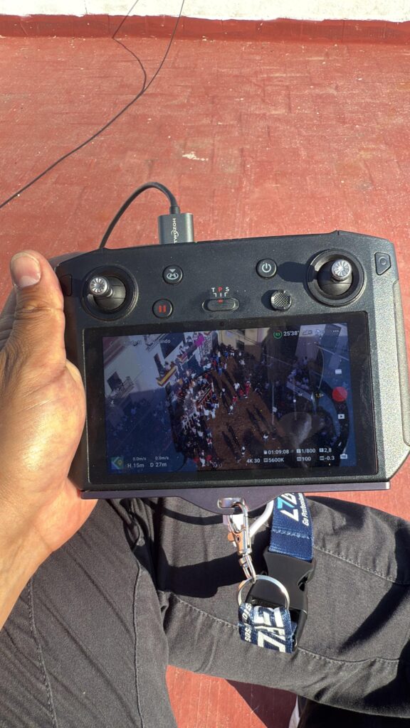 Sistema de vídeo para integración de dron en retransmisión televisiva