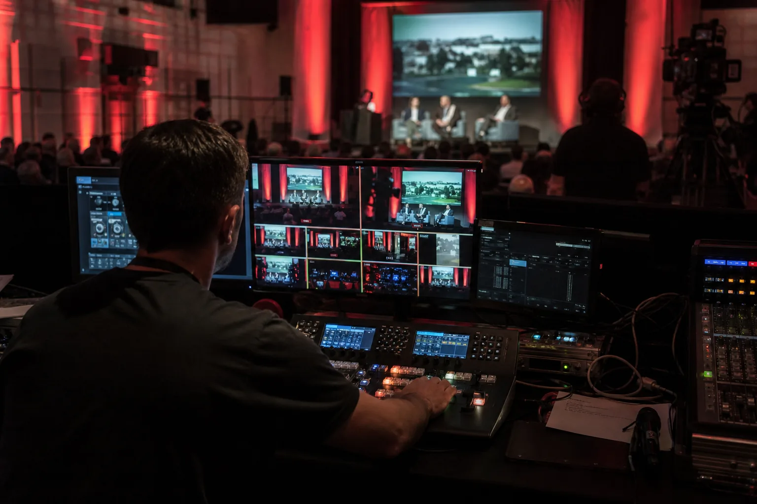 Control de realización multicámara durante un evento audiovisual