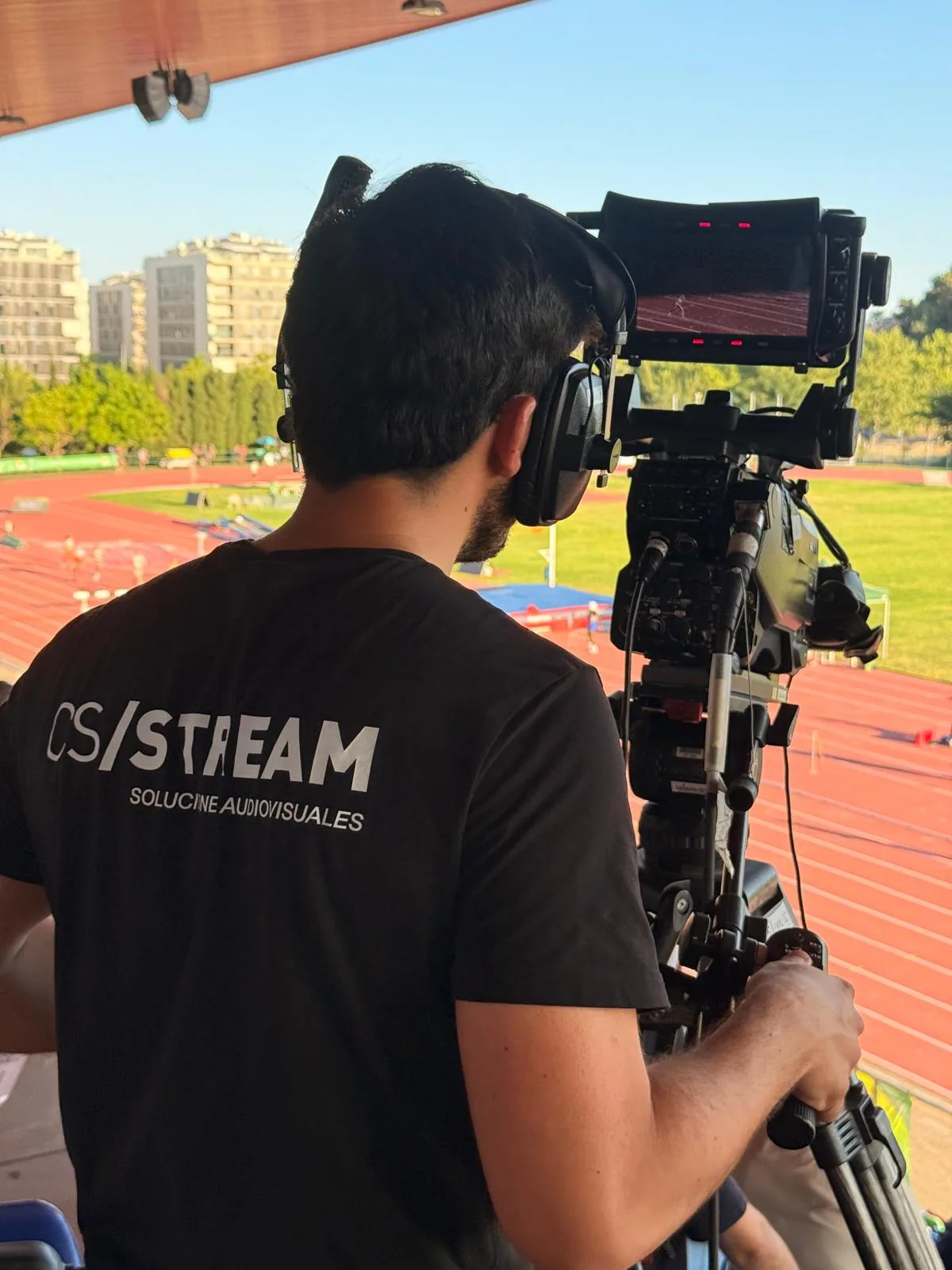 Operador de cámara de CS Stream en la Copa de Europa de Clubes de Atletismo de Castellón 2026