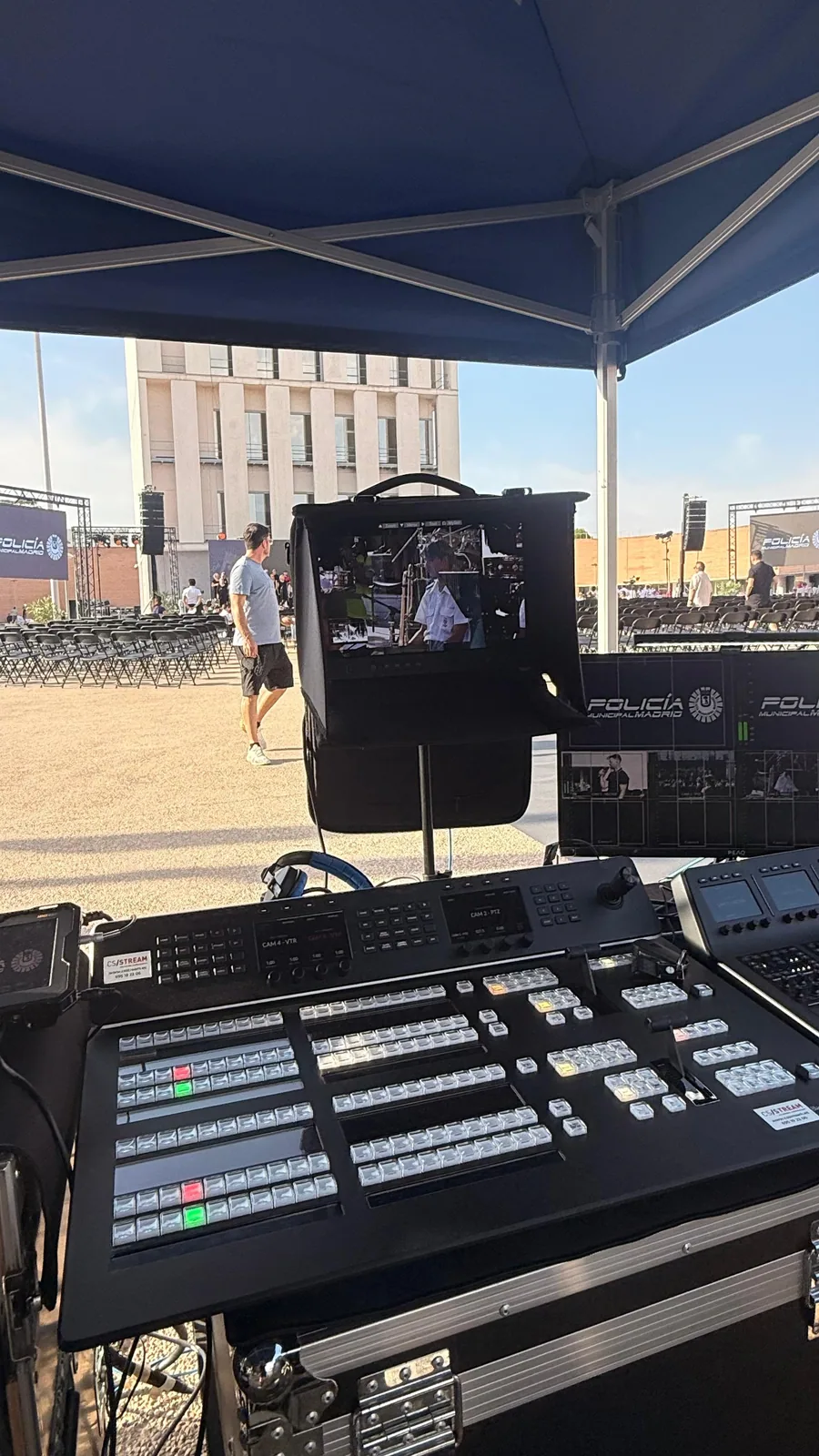 Puesto de realización de CS Stream en el Concierto de San Juan de la Policía Municipal de Madrid