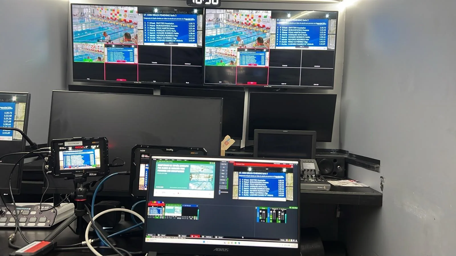 Control de streaming y monitorización de CS Stream en el campeonato de natación adaptada de Castellón 2026