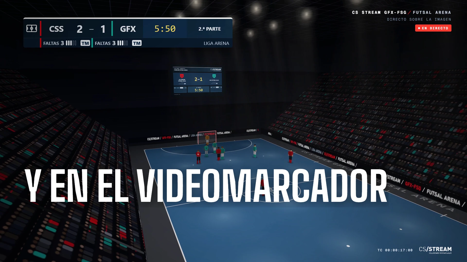 Futsal Arena: marcador de retransmisión y videomarcador del pabellón simulado