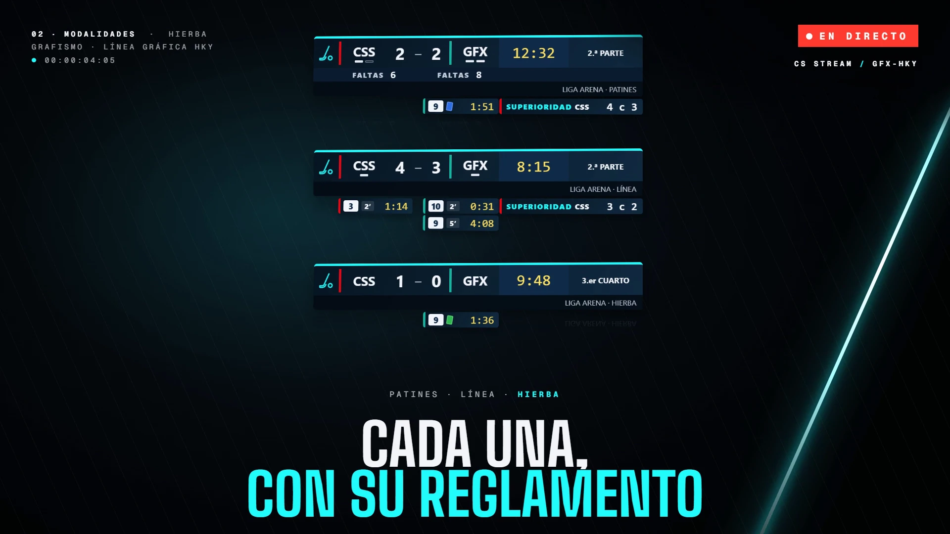 Hockey Graphics Manager: grafismo y pantallas del pabellón simulado