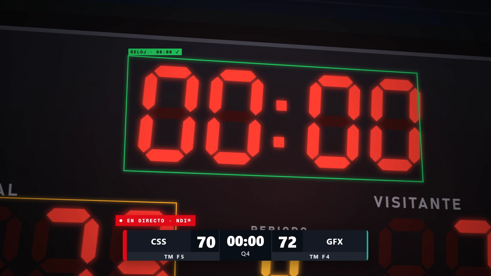 Lectura del reloj de videomarcador y grafismo de ScoreOCR Lite
